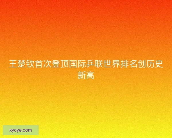 王楚钦首次登顶国际乒联世界排名创历史新高